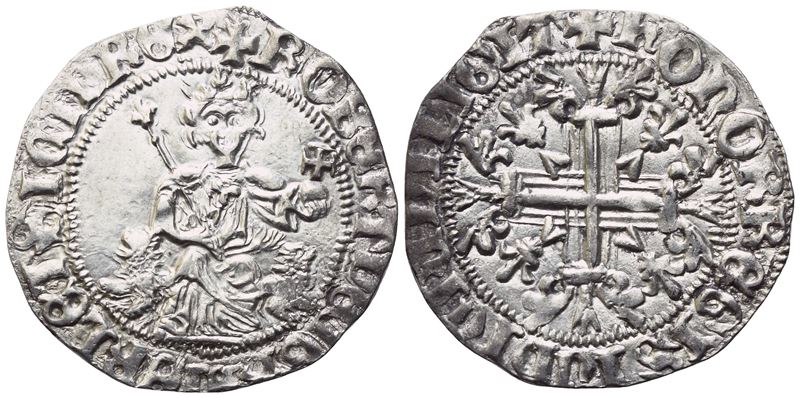 NAPOLI. Regno di Napoli. Roberto I d'Angiò (1309-1343). Gigliato; Ag (3,97 g; 27 g)