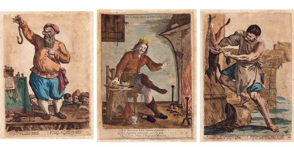 Giuseppe Maria Mitelli - In casa sua ciascuno è re | Costui, che d'angue...  | Se con costui, che affaccendato vedi...