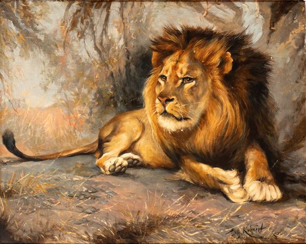 Wilhelm  Kuhnert - Lion at rest