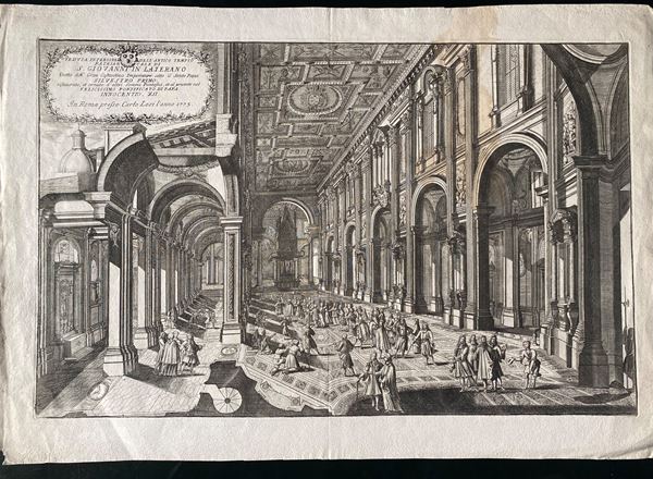 Pietro Paolo Girelli - Veduta interiore dell'antico tempio patriarchale di S. Giovanni in Laterano