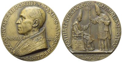Vaticano. Pio XII (1939-1958). Medaglia 1942 Giubileo Episcopale. Ae. 60mm. Spl/fdc