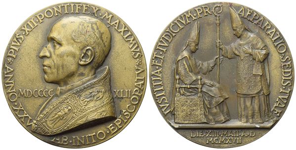 VATICANO. Pio XII (1939-1958). Medaglia 1942 giubileo episcopale. Ae. 60mm. SPL/FDC