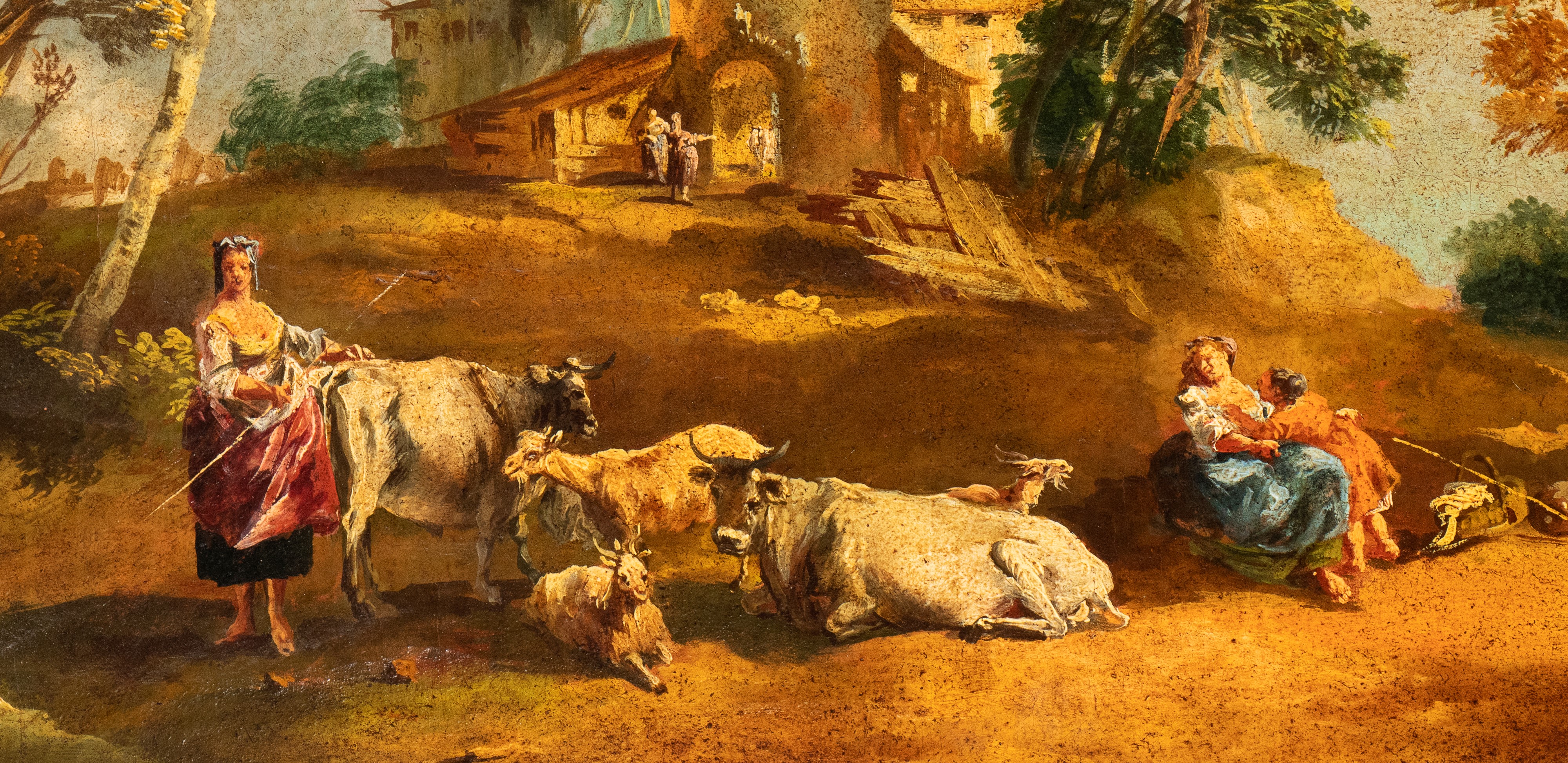 Giuseppe Zais - A) Paesaggio con Pastori e Armenti; B) Paesaggio con Pastorelle, Greggi e Caseggi...
