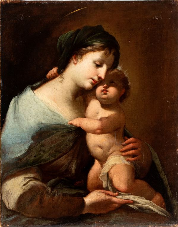 Artista napoletano, fine XVII - inizio XVIII secolo - Madonna con Bambino
