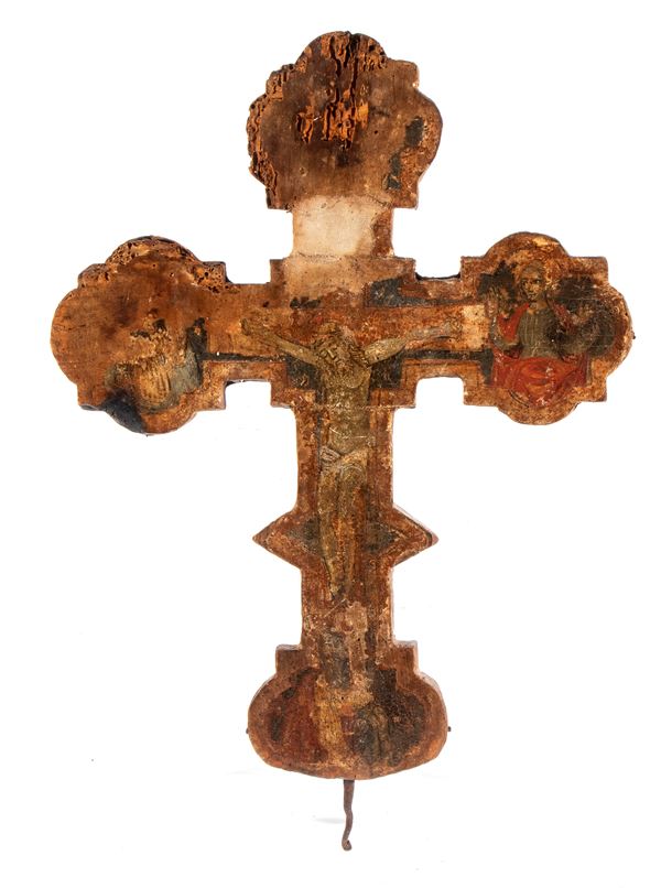 Artista centro-italiano, XIV secolo - Painted astylar cross