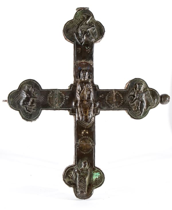 Scuola abruzzese, XIV - XV secolo - Bronze foil astylar cross