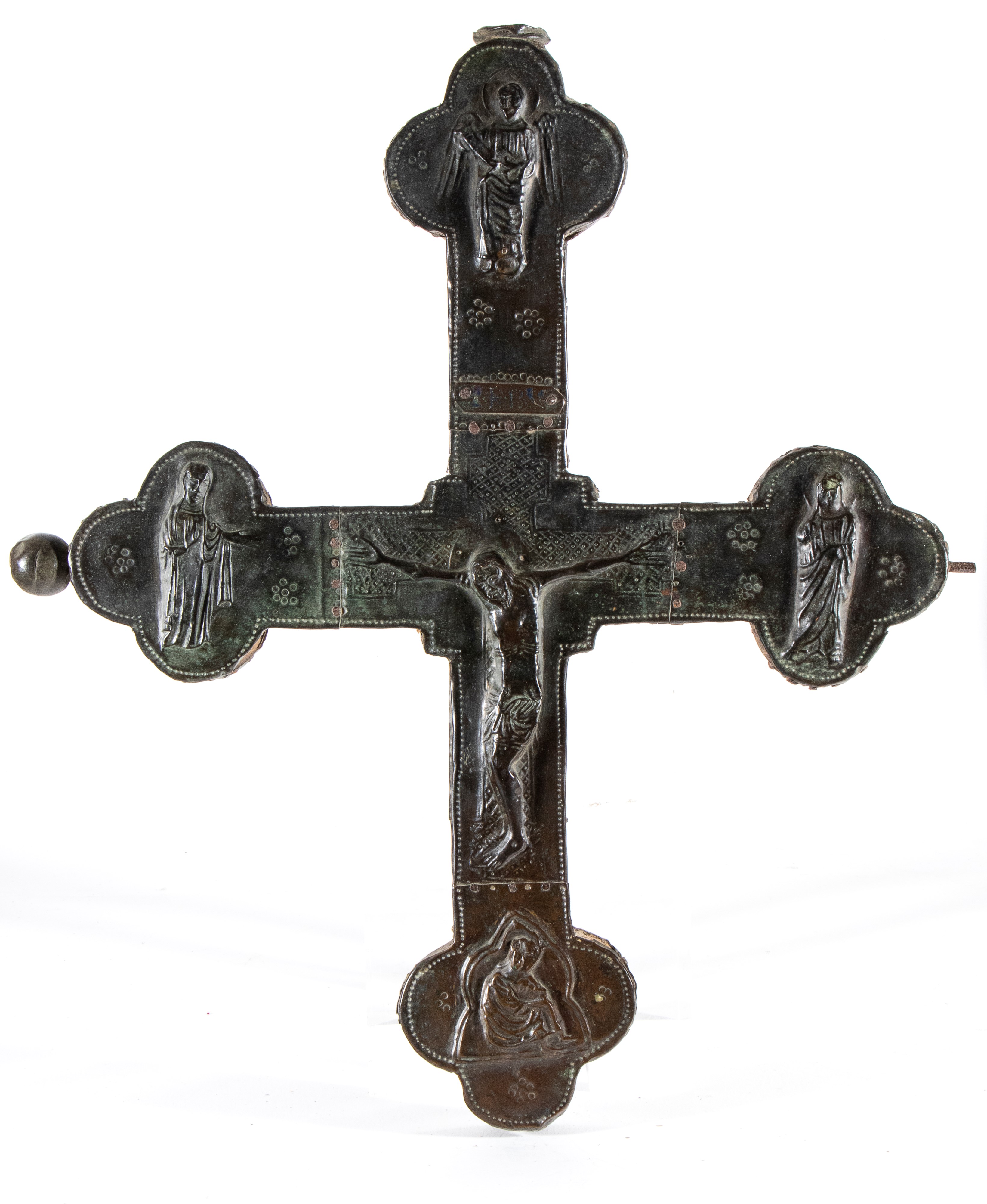 Croce astile in lamina bronzea