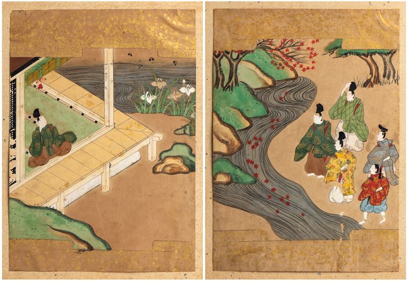 Coppia di dipinti policromi