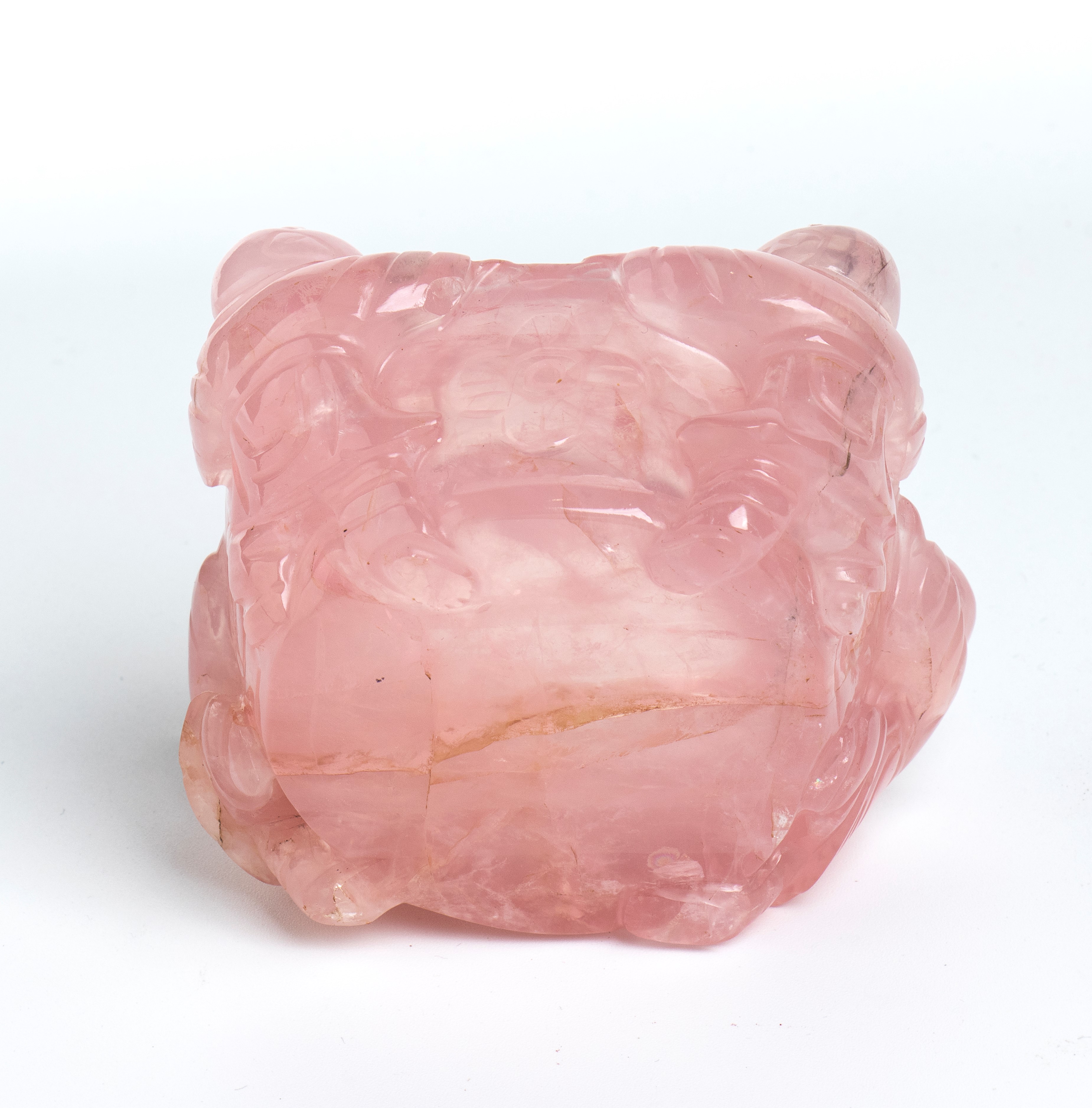 Vaschetta in quarzo rosa con decoro di bambini