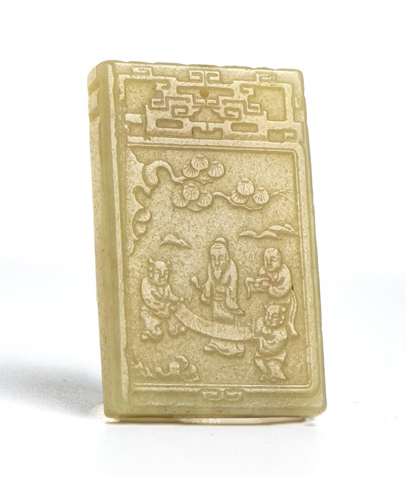 Placchetta rettangolare in giada