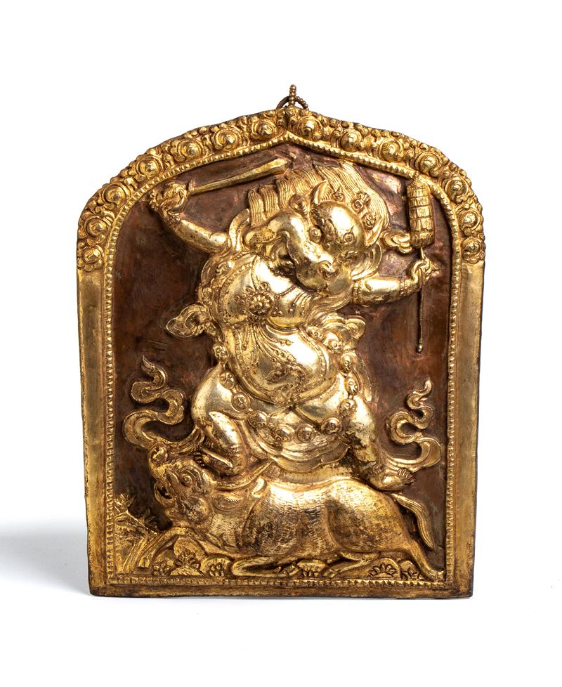 Placca in rame sbalzata repoussé