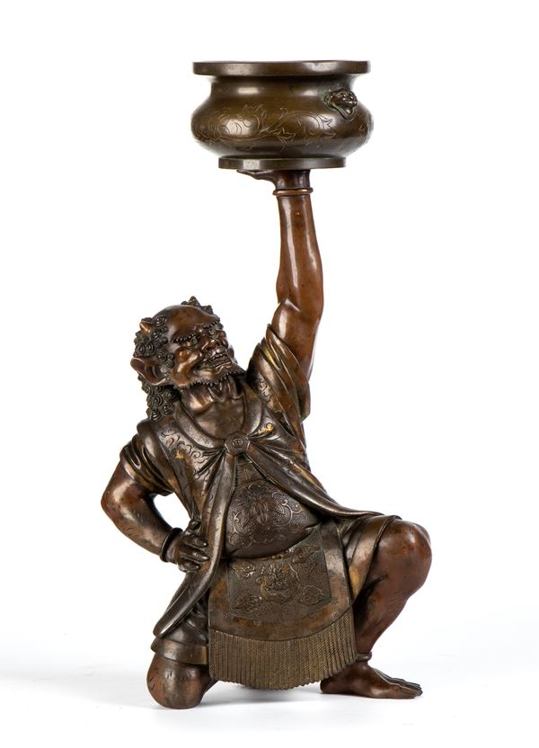 Figura in stile Miyao in bronzo a cera persa raffigurante un demone “Oni”