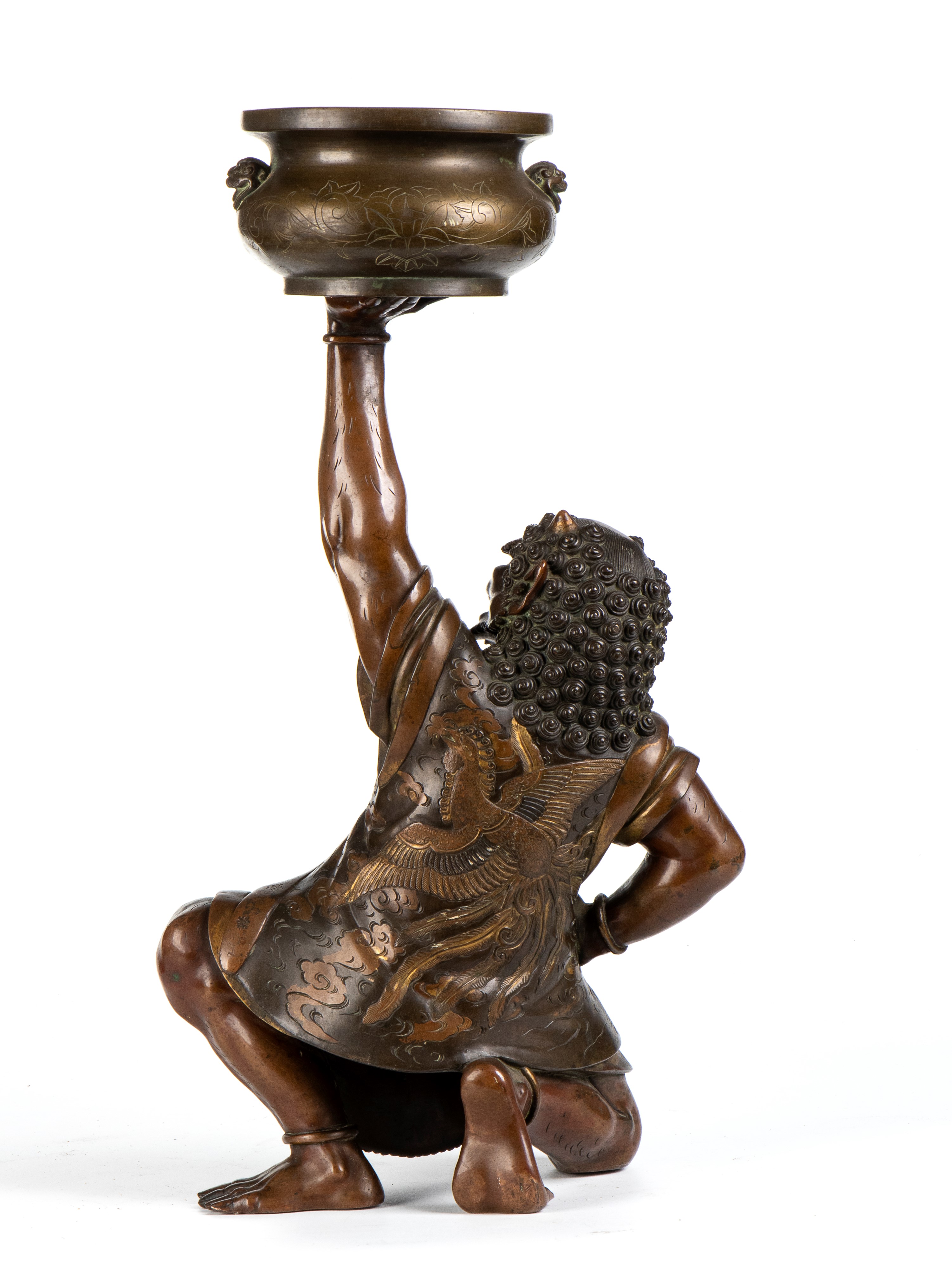 Figura in stile Miyao in bronzo a cera persa raffigurante un demone “Oni”