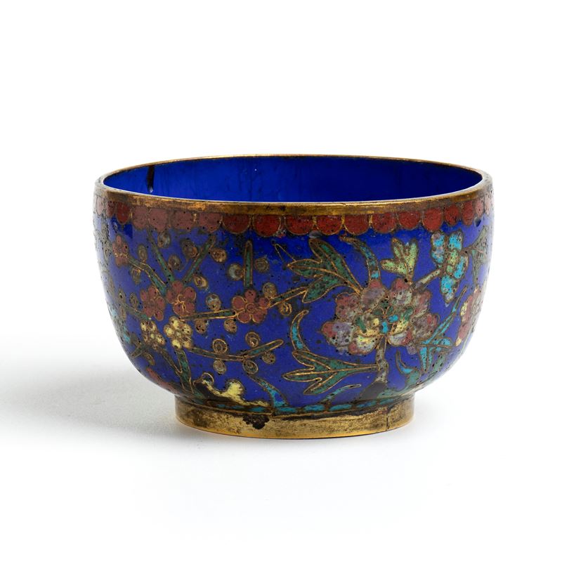 Ciotola in bronzo a smalto cloisonné