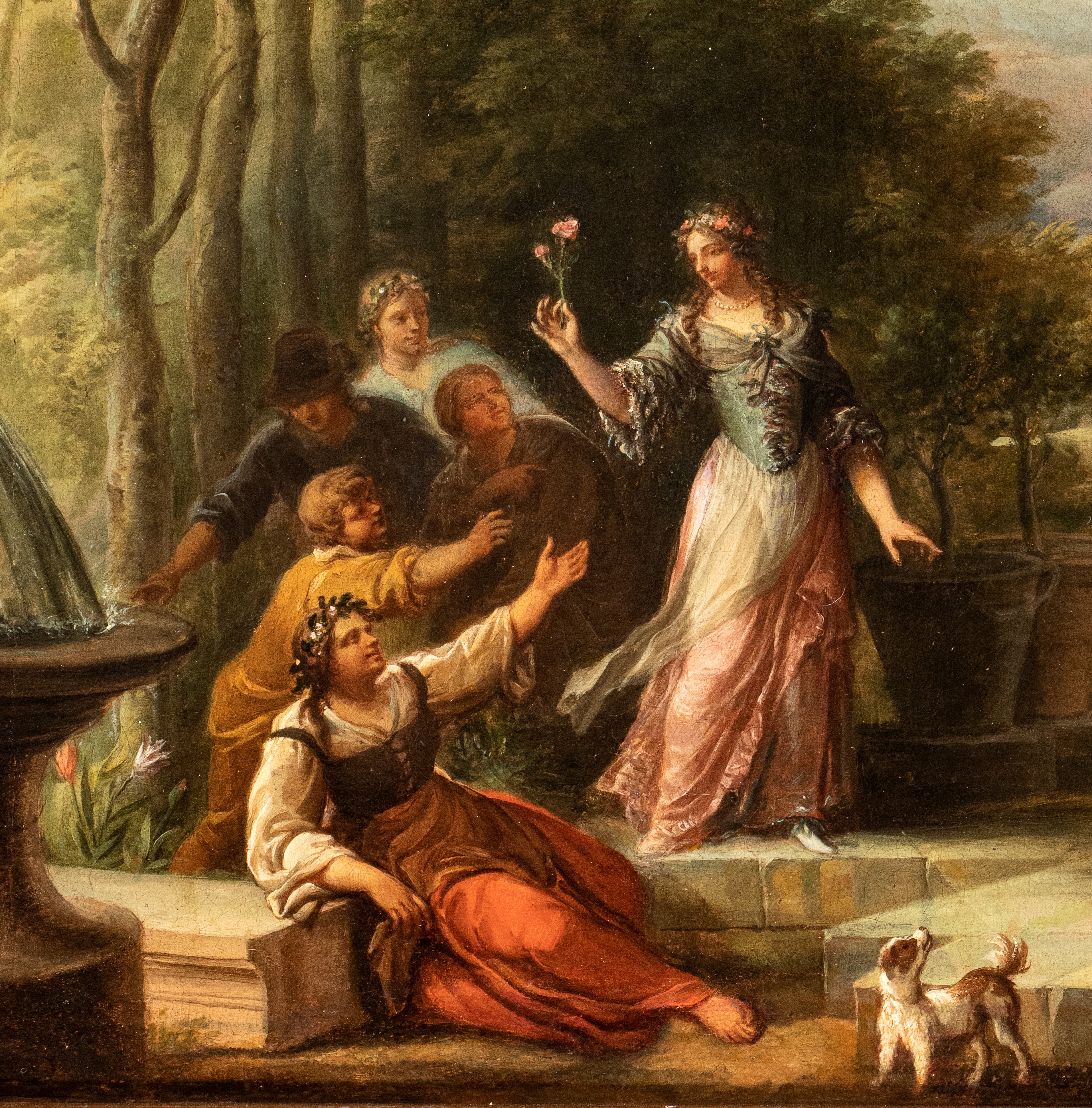 Intrattenimento nel giardino di una villa