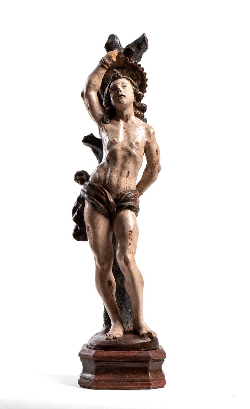 Scultura barocca italiana, San Sebastiano, legno scolpito (XVII secolo)