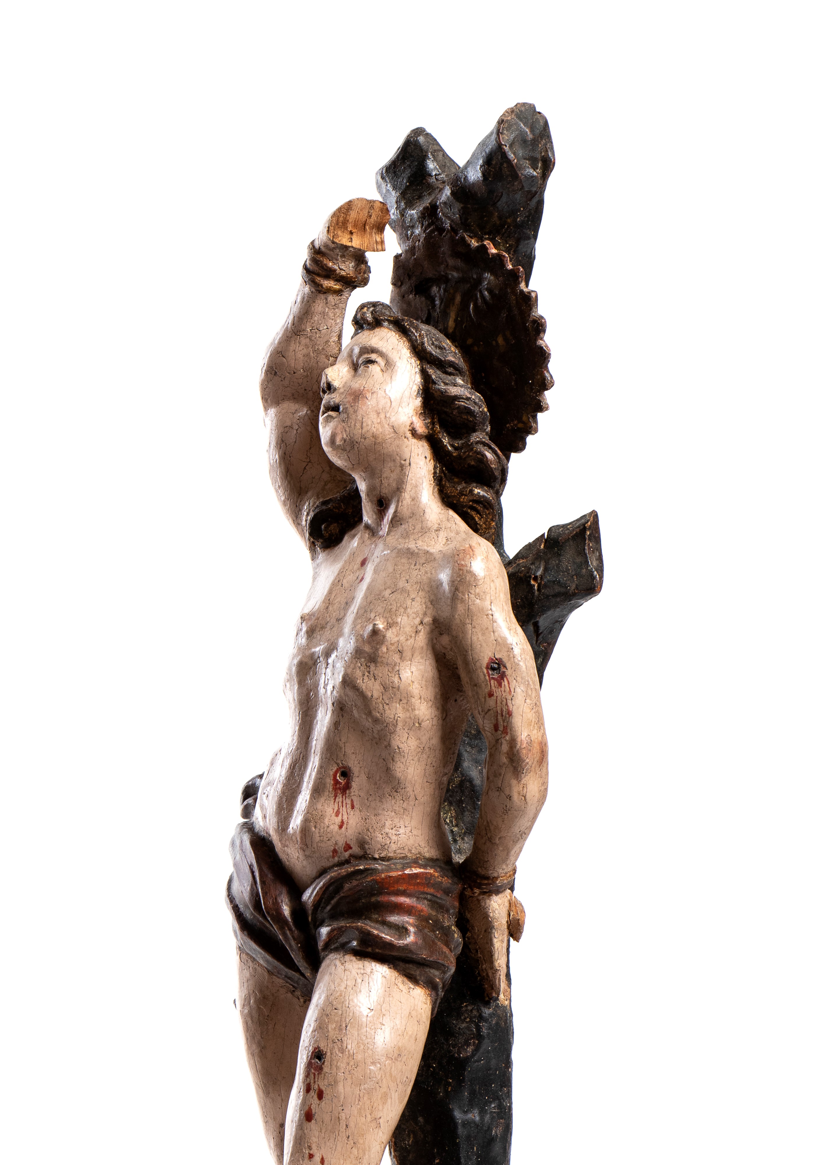 Scultura barocca italiana, San Sebastiano, legno scolpito (XVII secolo)
