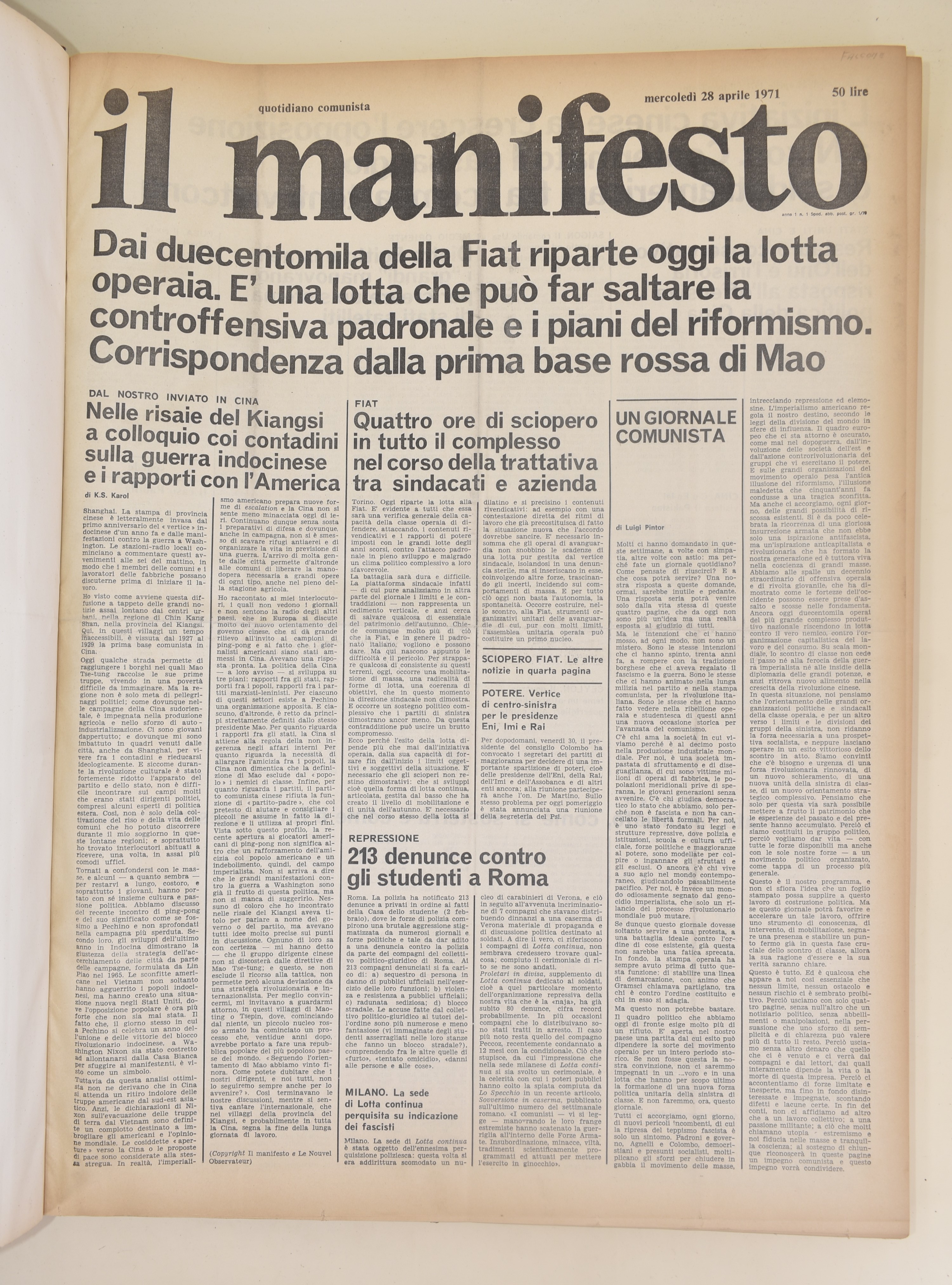 Rivista Mensile il Manifesto, Edizioni Dedalo 1969-1973. Quotidiano il Manifesto, Raccolta dei Fa...