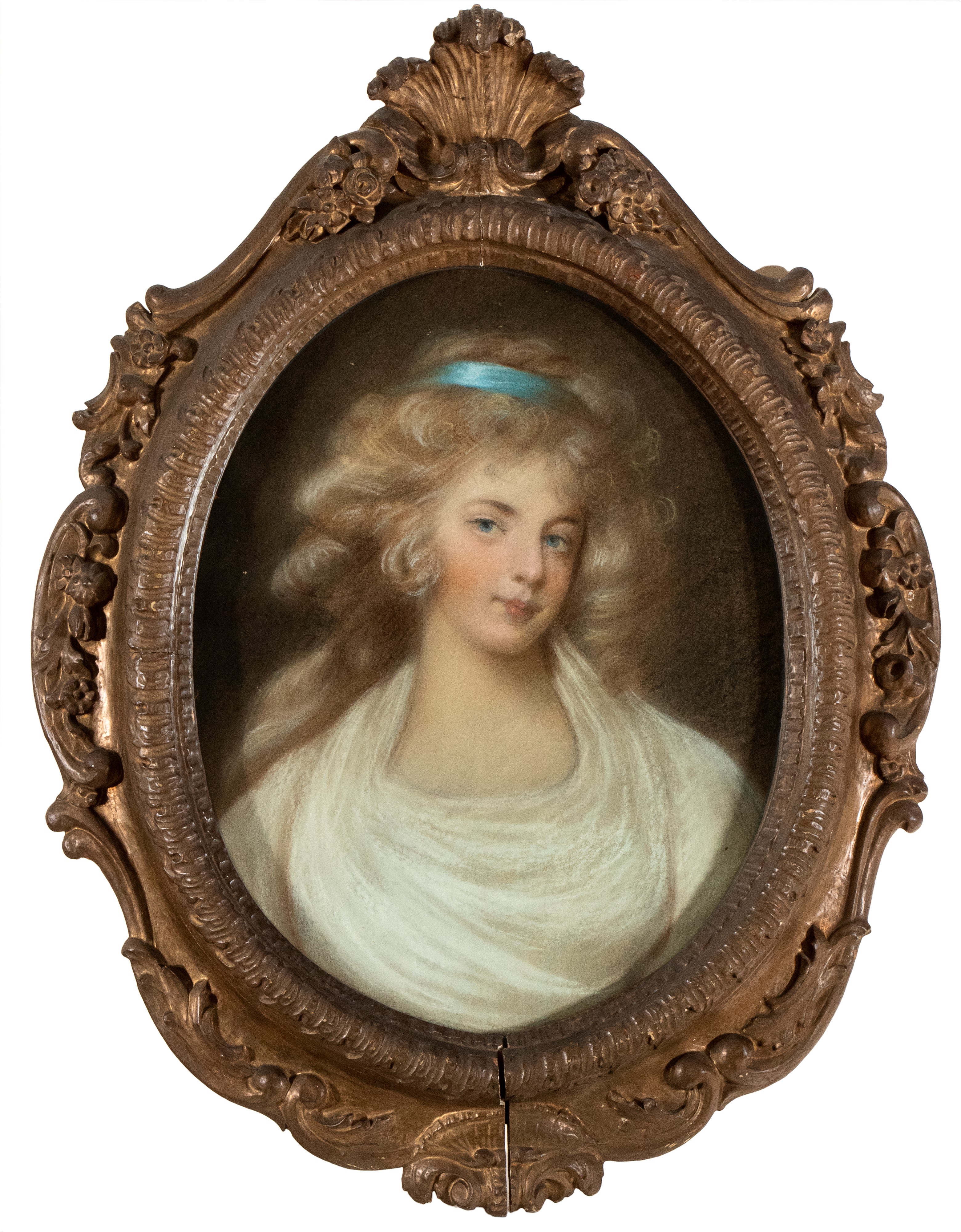 Rosalba Carriera - Ritratto di Dama con Nastro Azzurro tra i Capelli