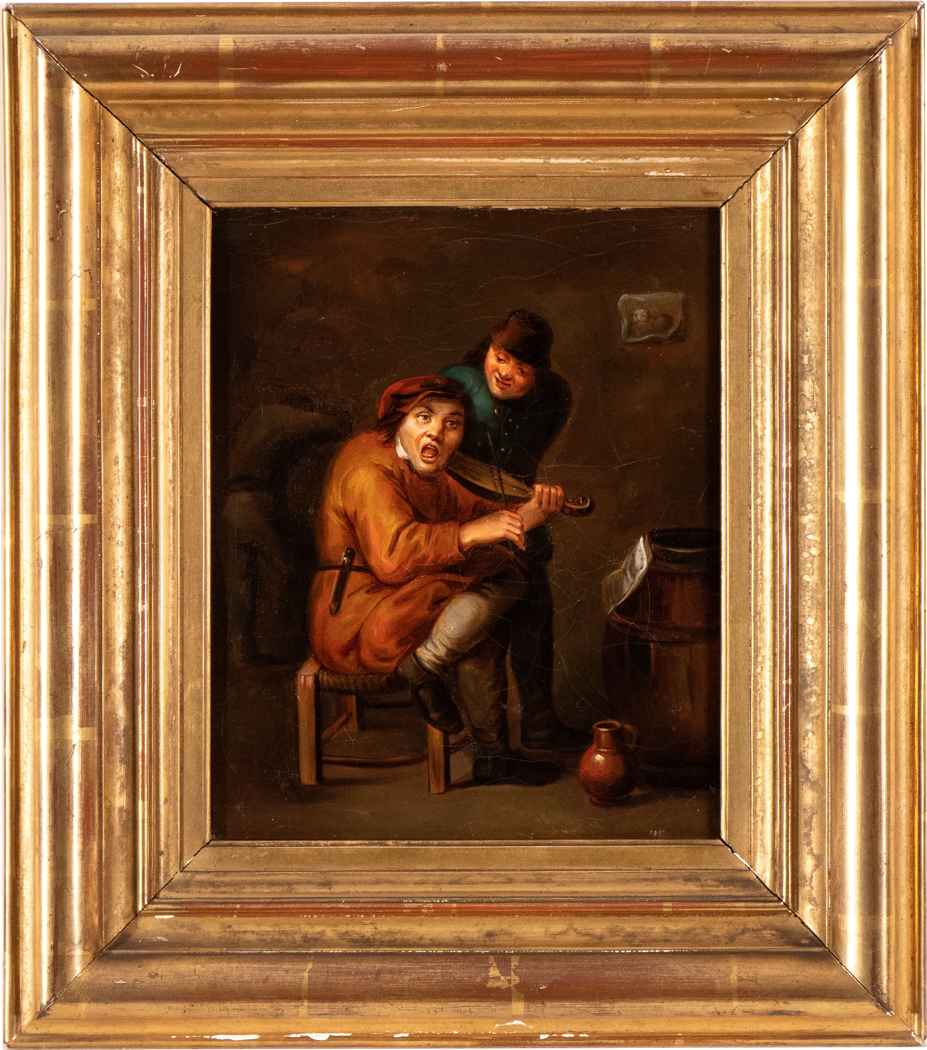 Artista Fiammingo, XVII-XVIII Secolo - Interno D'osteria con Cantore