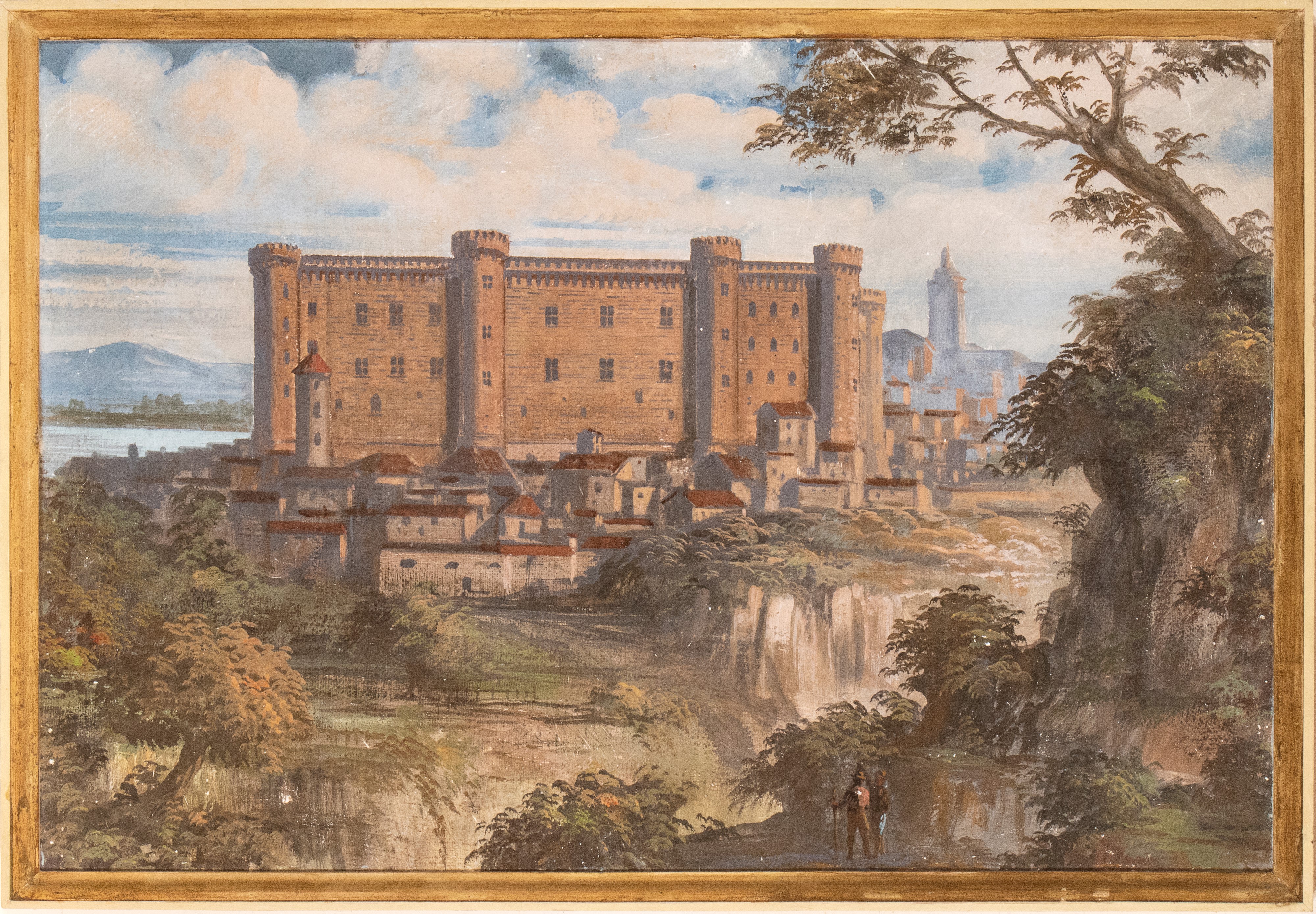 Artista Attivo a Roma, XVIII Secolo - A) Veduta del Castello di Bracciano; B) Veduta del Golfo Te...