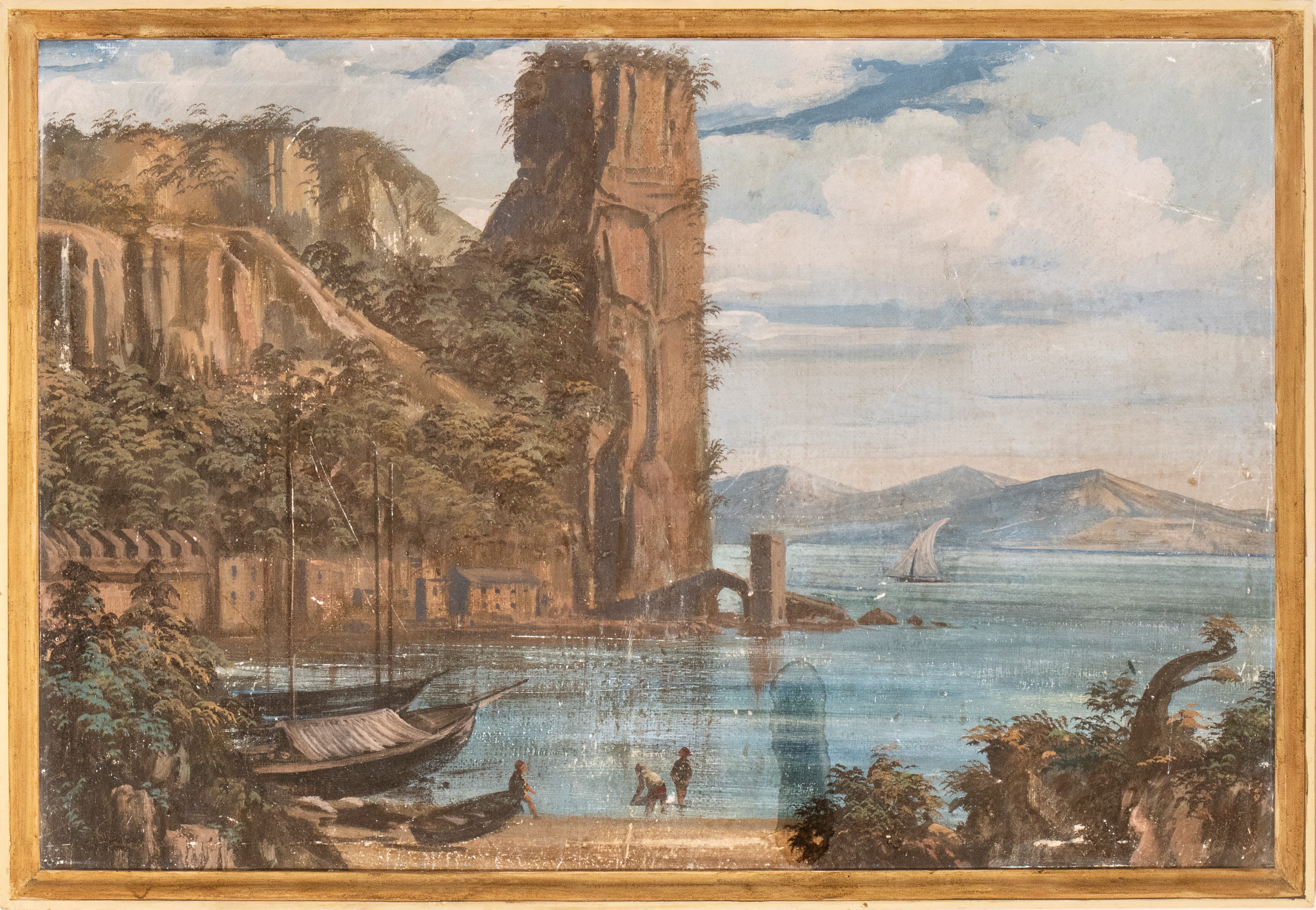 Artista Attivo a Roma, XVIII Secolo - A) Veduta del Castello di Bracciano; B) Veduta del Golfo Te...