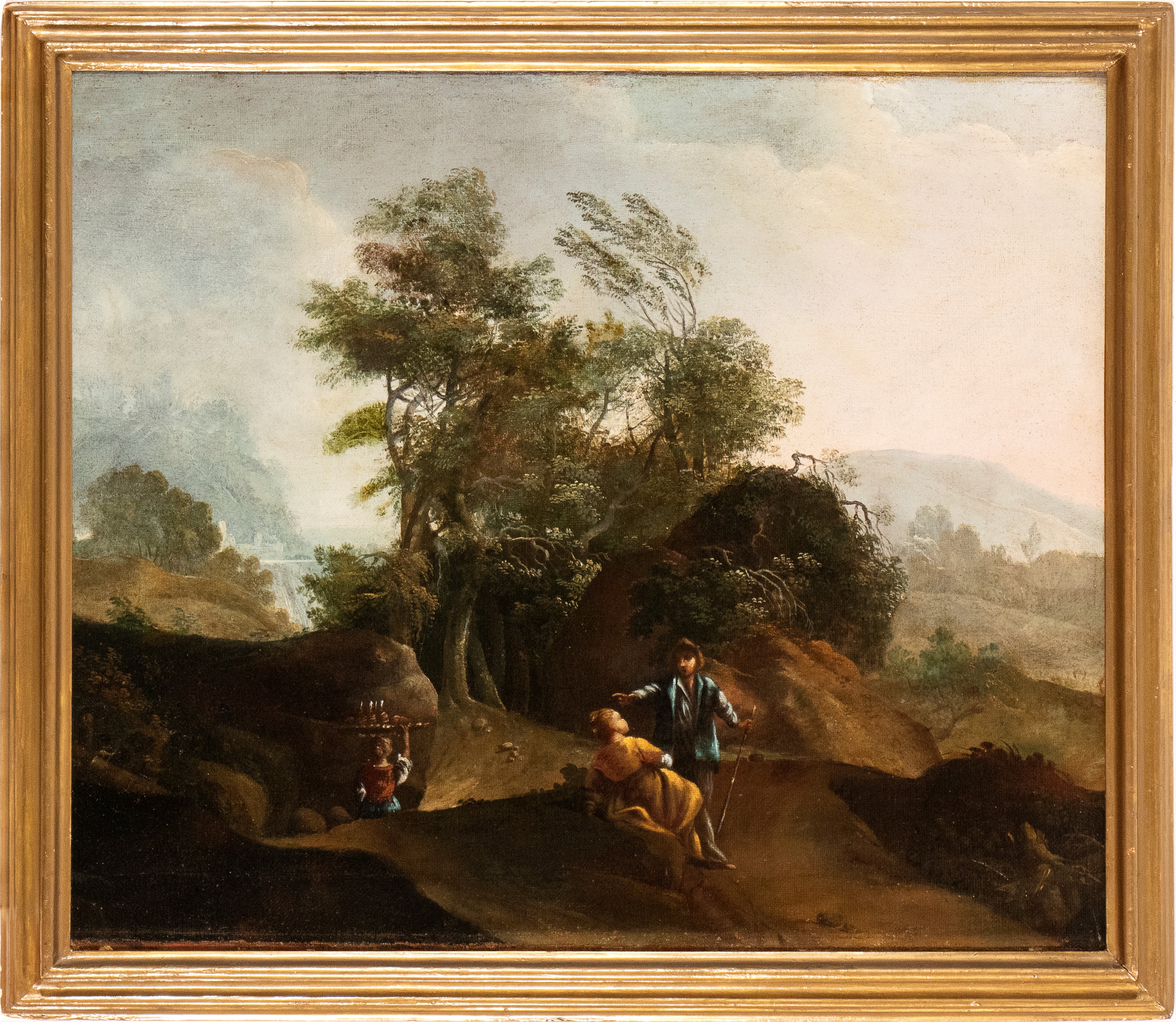 Artista Attivo a Roma, XVII Secolo - Paesaggio con Scena Galante