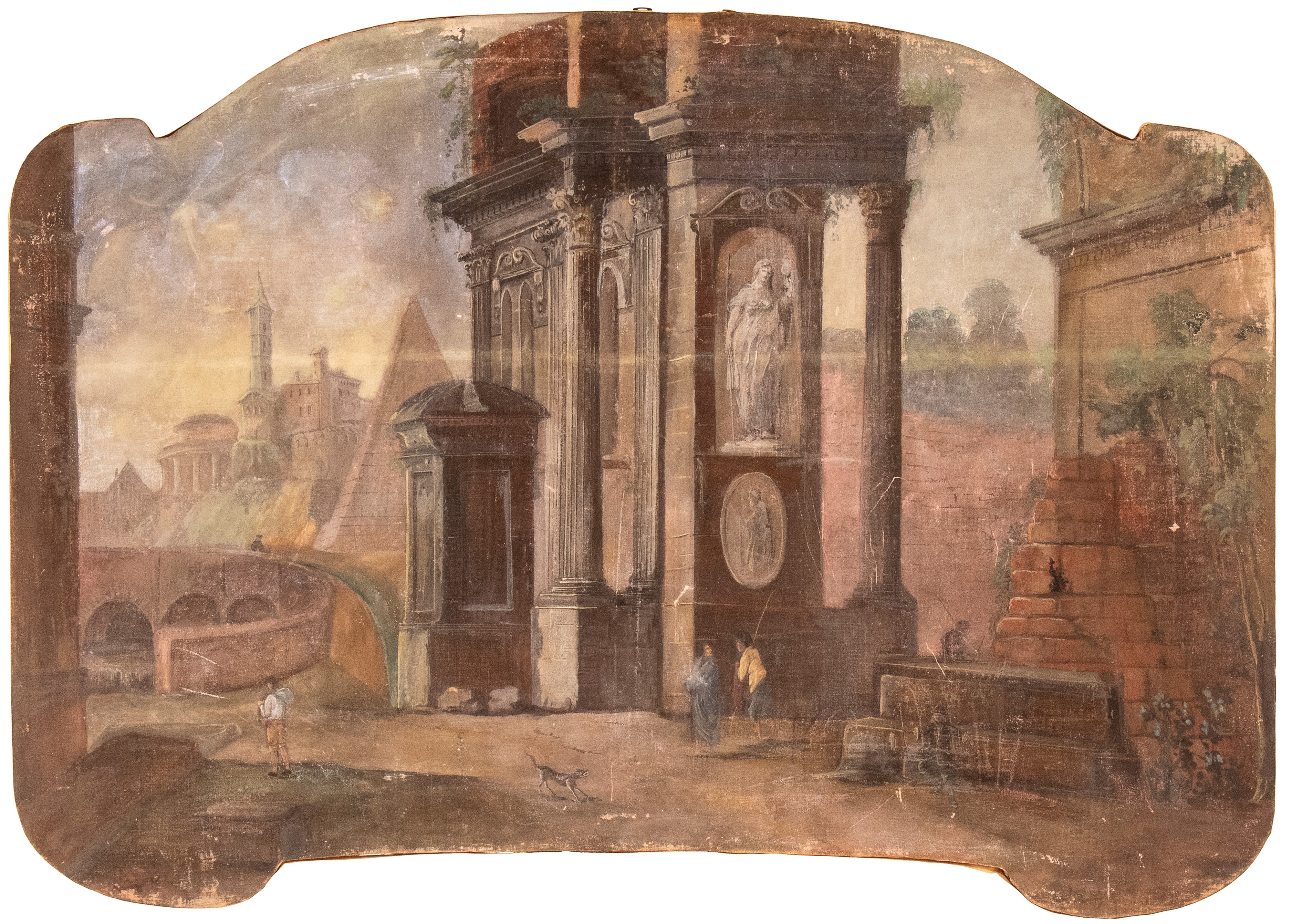 Pietro Paltronieri il Mirandolese - A) Capriccio Costiero con Figure; B) Capriccio Architettonico...
