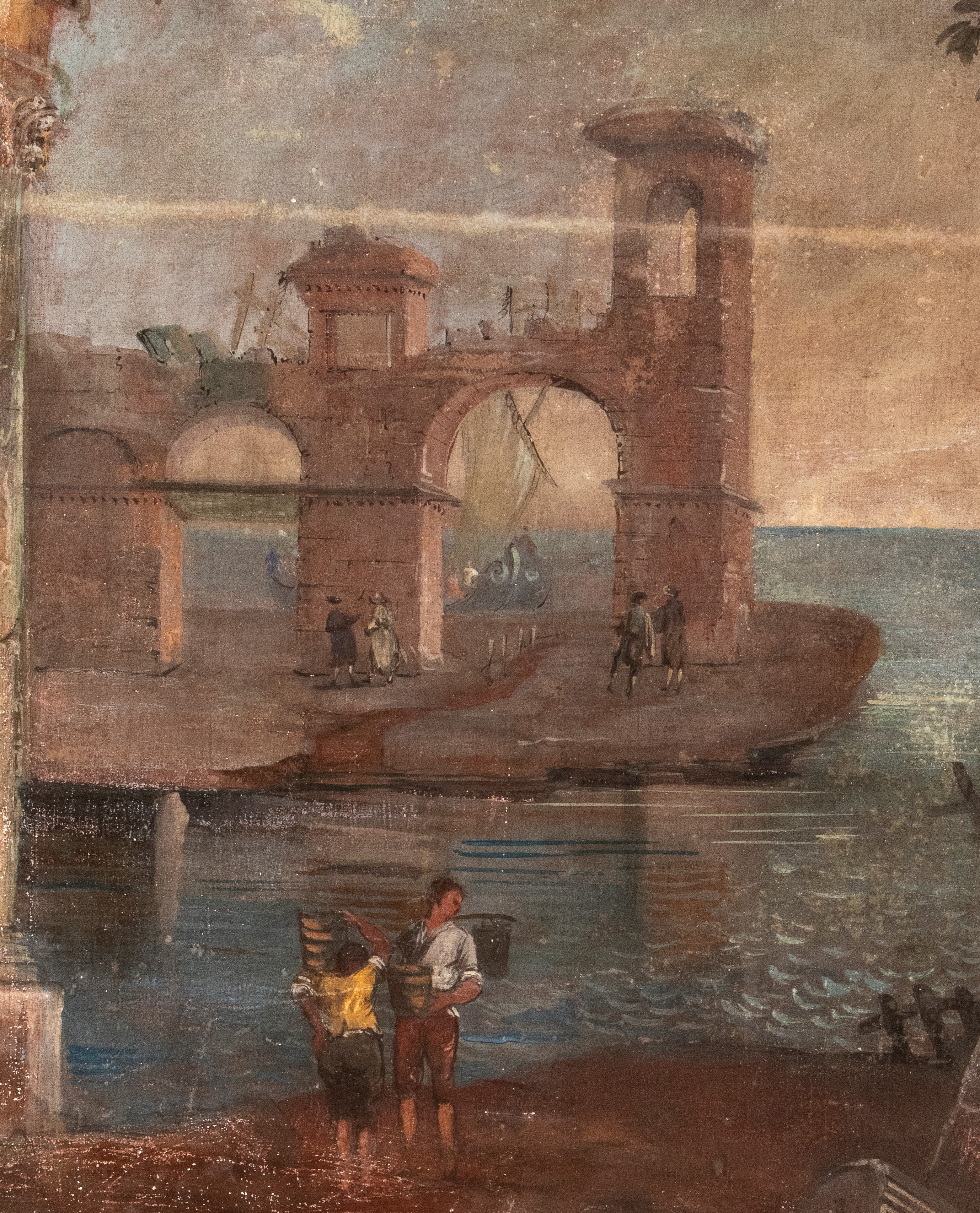 Pietro Paltronieri il Mirandolese - A) Capriccio Costiero con Figure; B) Capriccio Architettonico...
