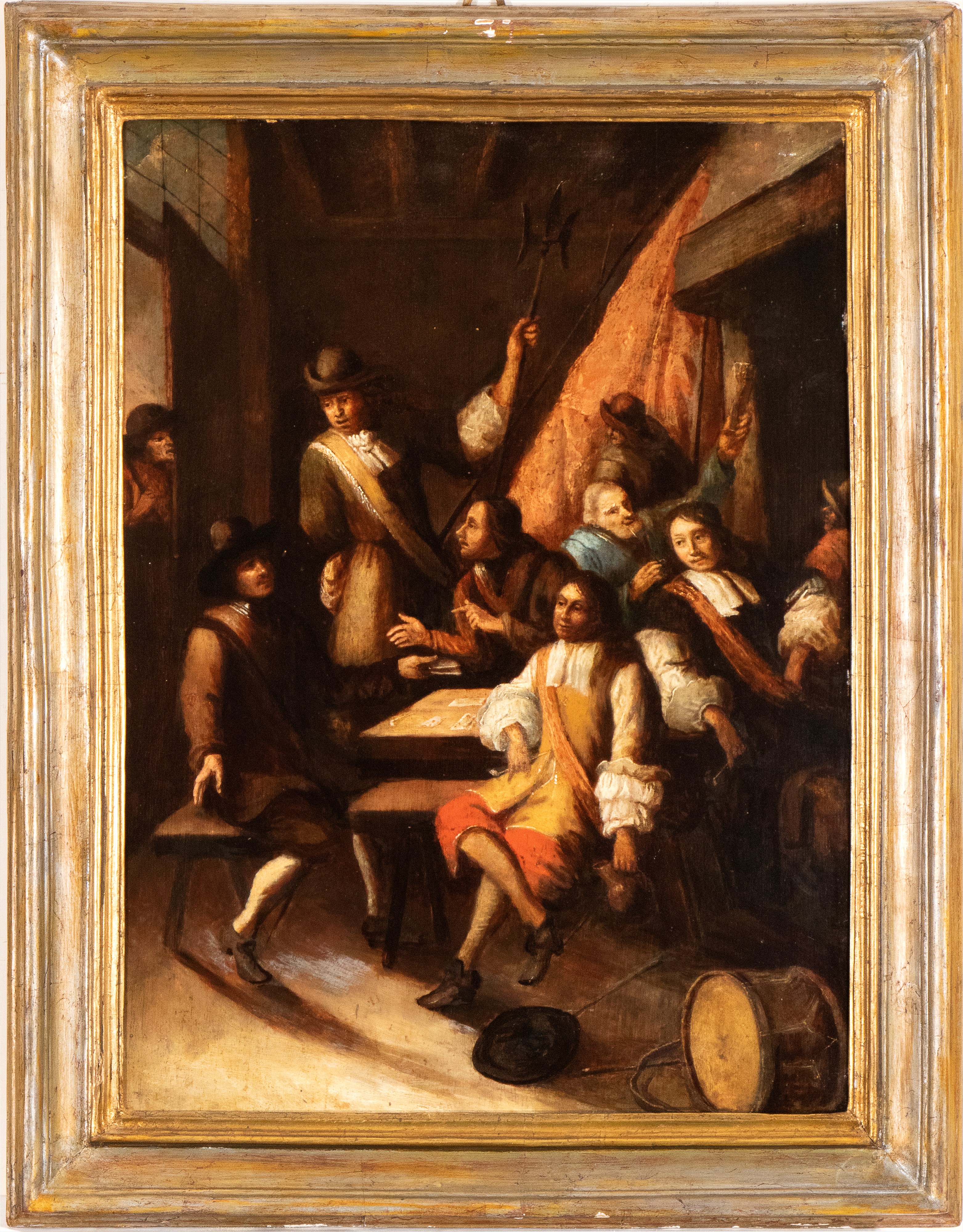 Artista Olandese, XVII - XVIII Secolo - Interno D'osteria con Giocatori di Carte