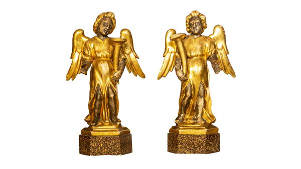 A pair of carved angels