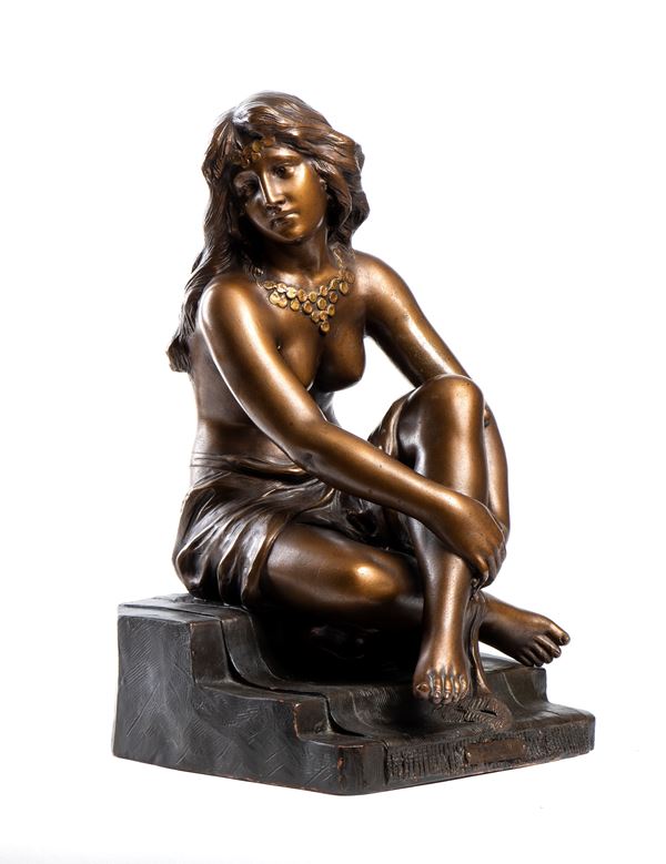 &#201;DOUARD FORTINY - The Slave, french terracotta sculpture