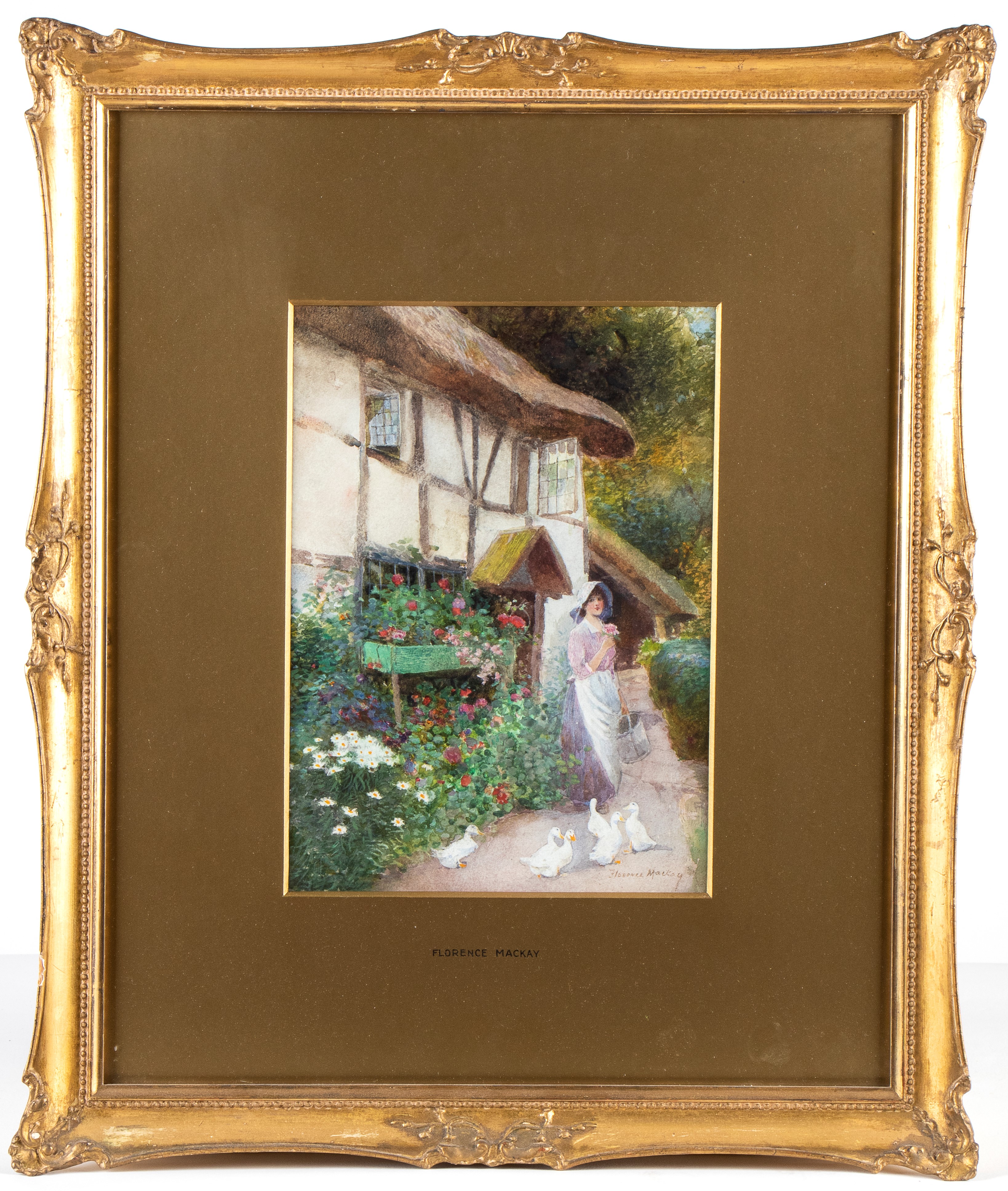 Florence Agnes Mackay - Coppia di acquerelli incorniciati