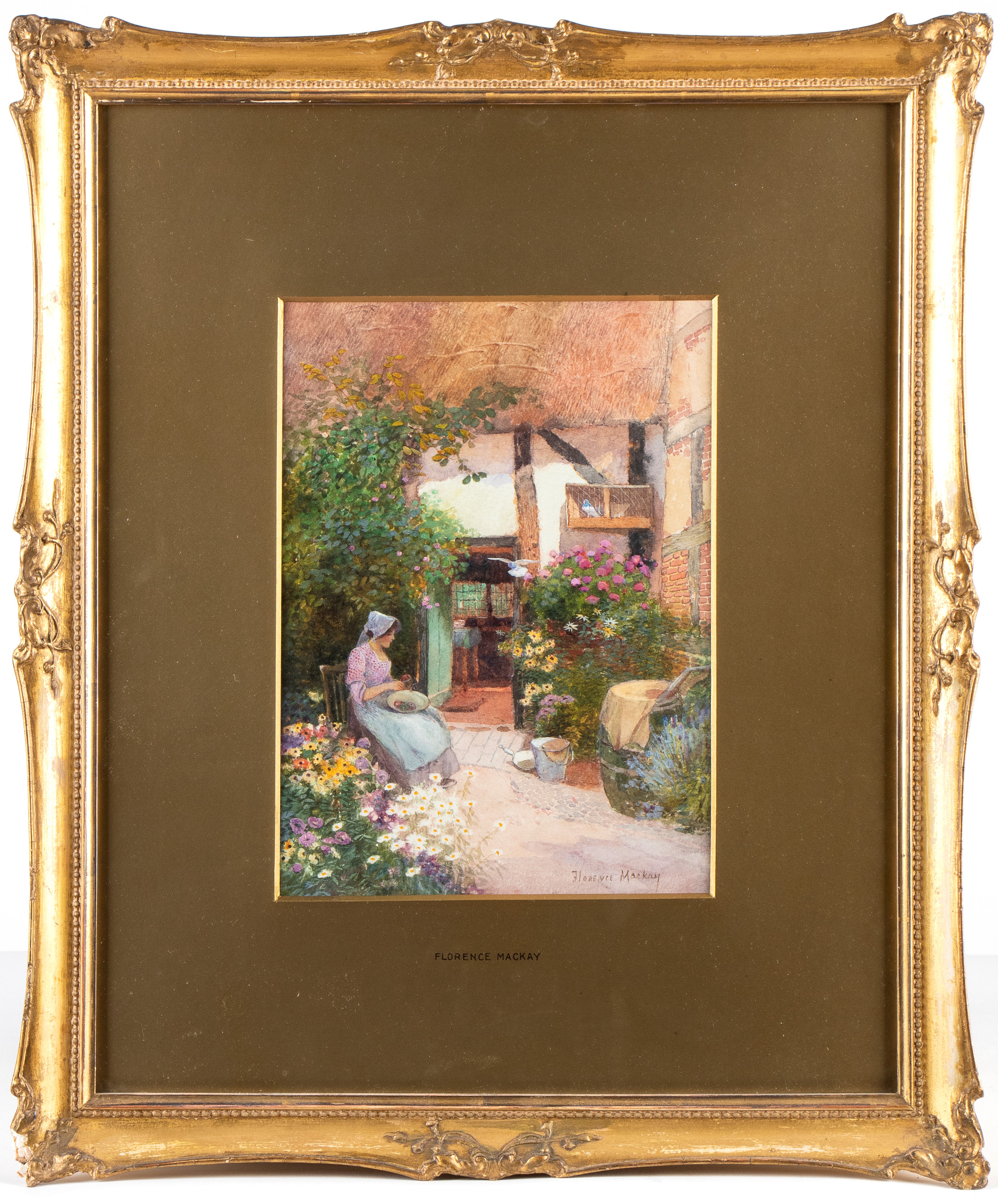 Florence Agnes Mackay - Coppia di acquerelli incorniciati