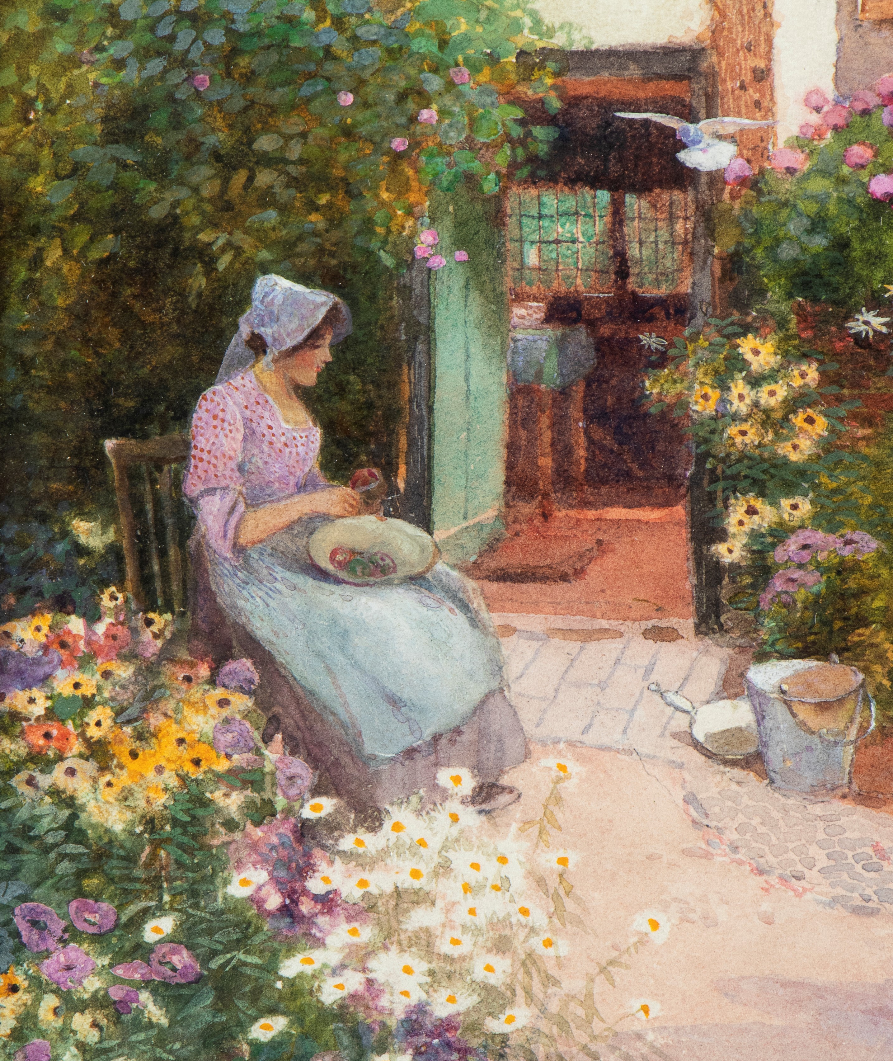 Florence Agnes Mackay - Coppia di acquerelli incorniciati