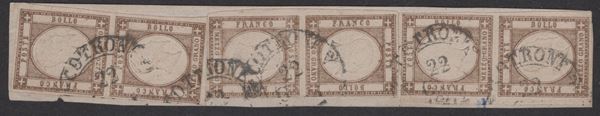 Neapolitan Province - 1/2 gr. three pairs on a fragment.