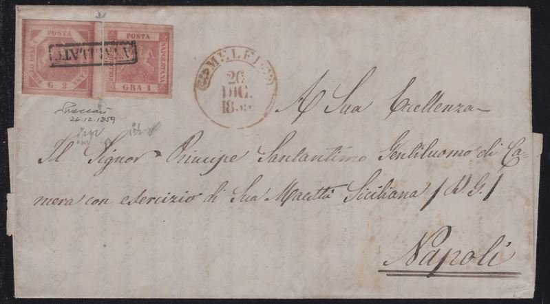 Lettera da Melfi a Napoli, 26.12.1859