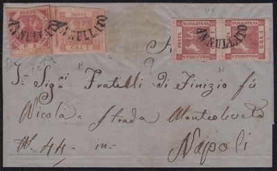 Napoli, Lettera affrancata con combinazione di francobolli, 12.12.1860