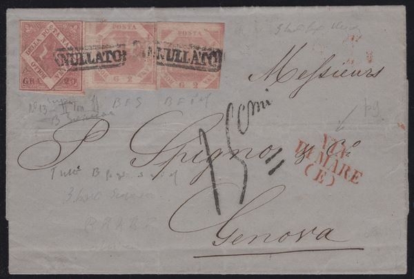 Naples - Postal History, 20+2+2gr.