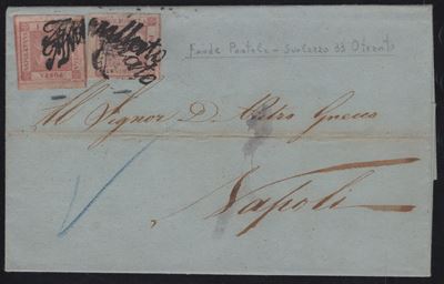 Frode Postale, Lettera spedita da Otranto per Napoli con affrancatura fraudolenta