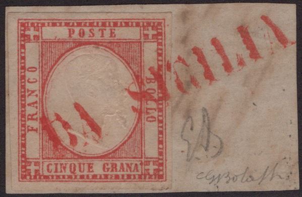 Naples Province - Cancellations, "From Sicily" in red (12pt.)
