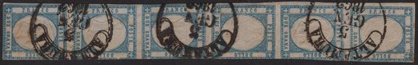 Neapolitan Province - Vertical strip of 6 2gr.
