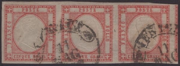 Prov. Napoletane - 5gr. in striscia di 3