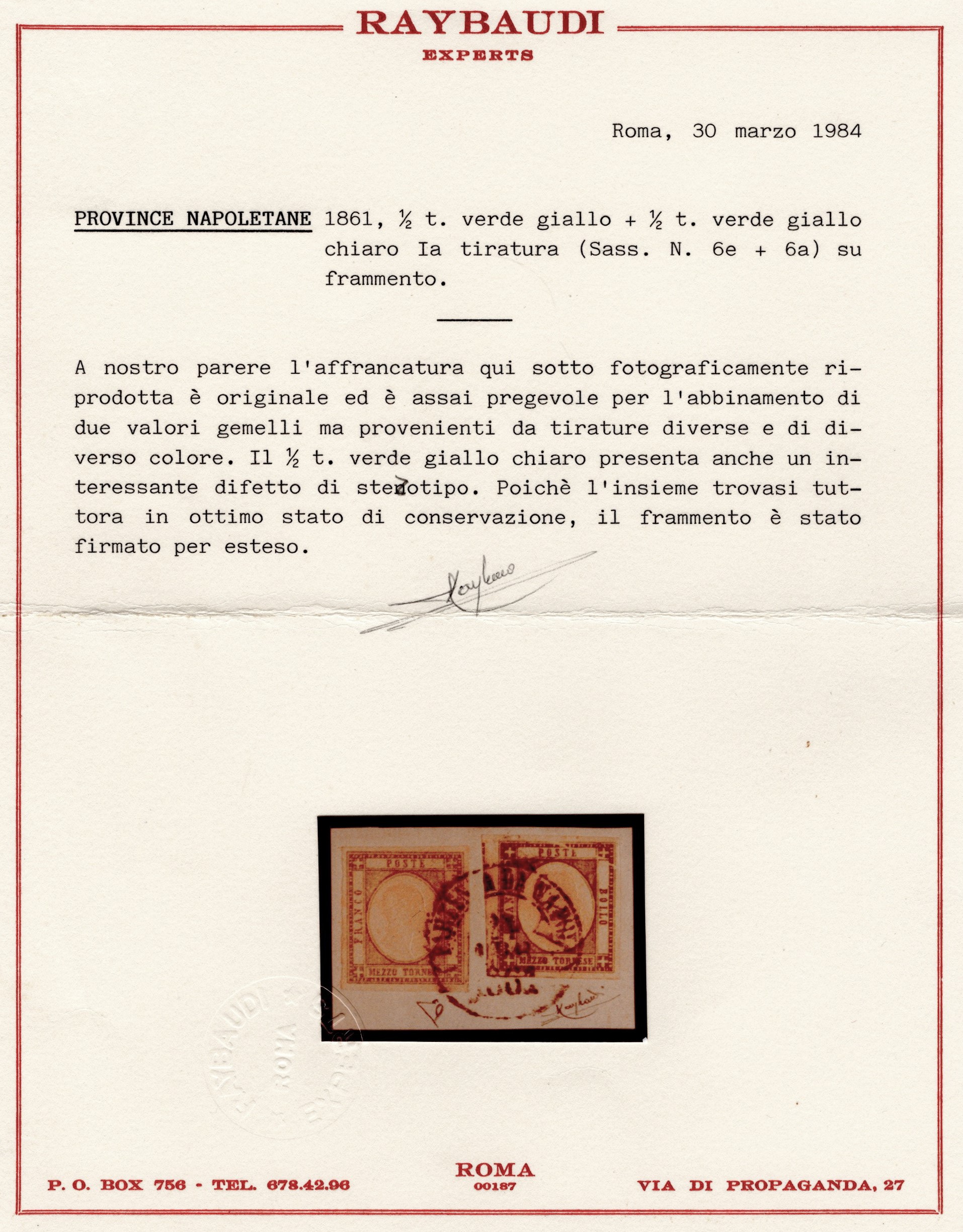 Prov. Napoletane, 1/2 tornese, due esemplari con difetto di clichè