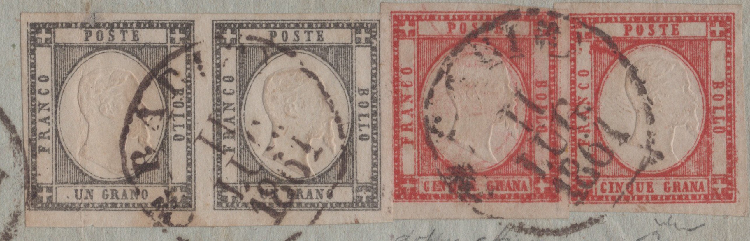 Prov. Napoletane, Storia Postale - Assicurata da Bari per Napoli con affrancatura combinata