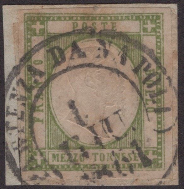 Prov. Napoletane, 1/2 tr. Verde Oliva, annullato a Napoli il 01.06.1861