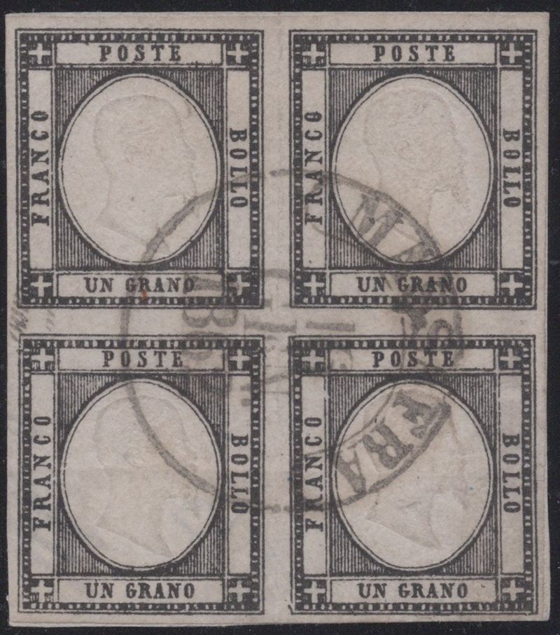 Prov. Napoletane, Rara quartina dell'1 grano del 1861