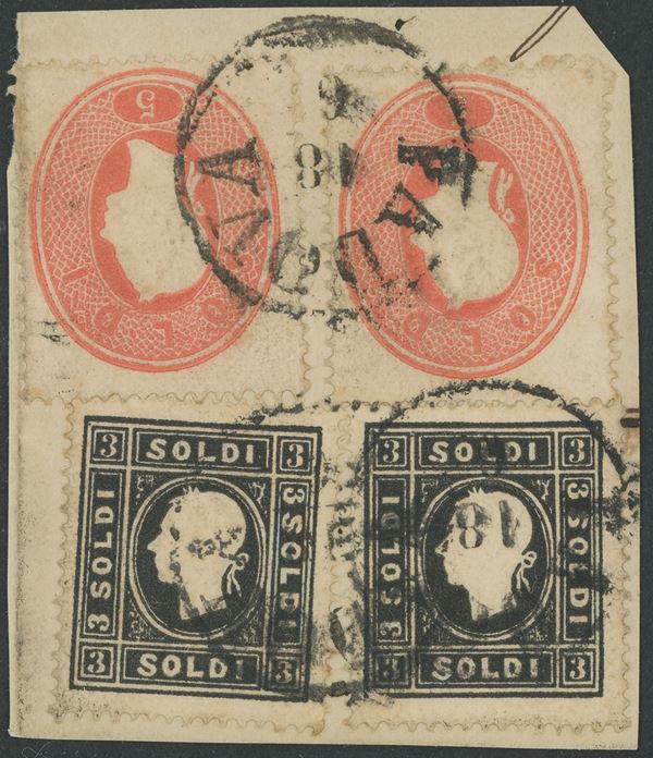 Lombardo Veneto - affrancatura mista II + III emissione