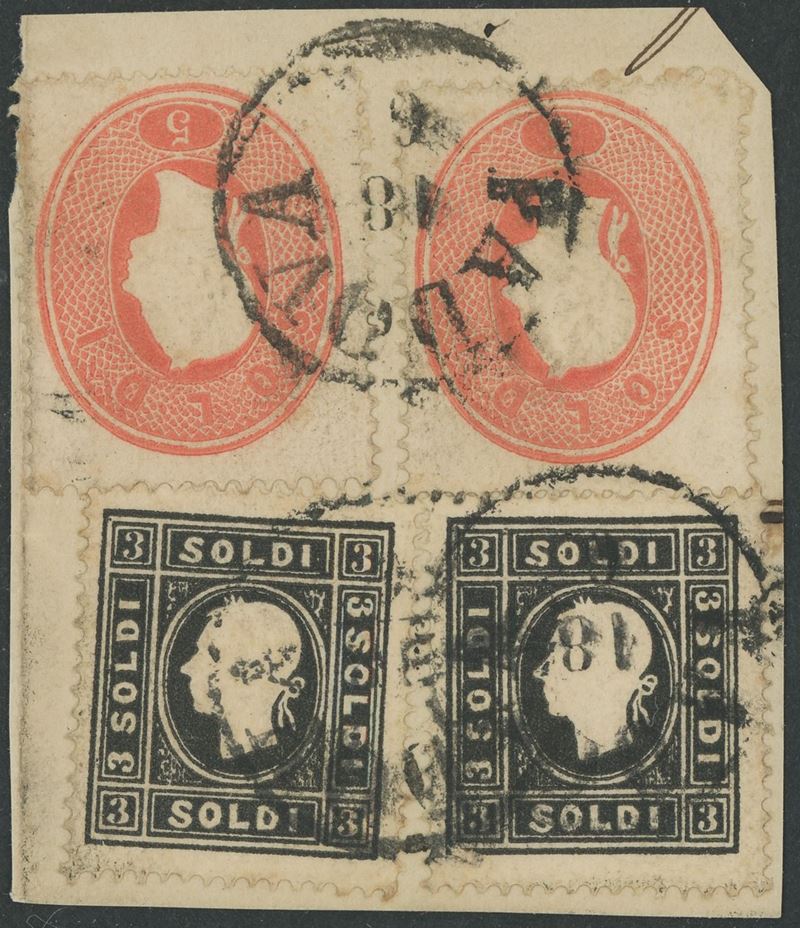 Lombardo Veneto - affrancatura mista II + III emissione