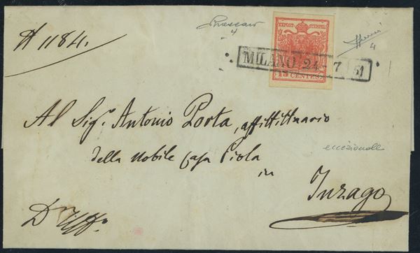 Lombardo Veneto - 15 cent. II tipo n.4 su lettera.